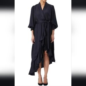 Navy asymmetrical dress.